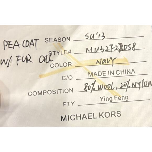 R24 MICHAEL KORS Women's Wool Peacoat Navy Small - Picture 12 of 14